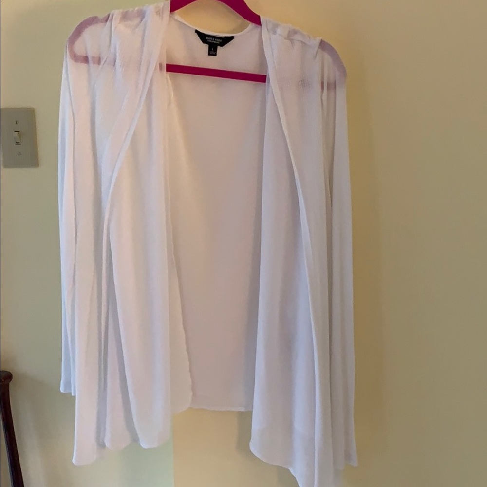Classic white sweater, sheer and light weight